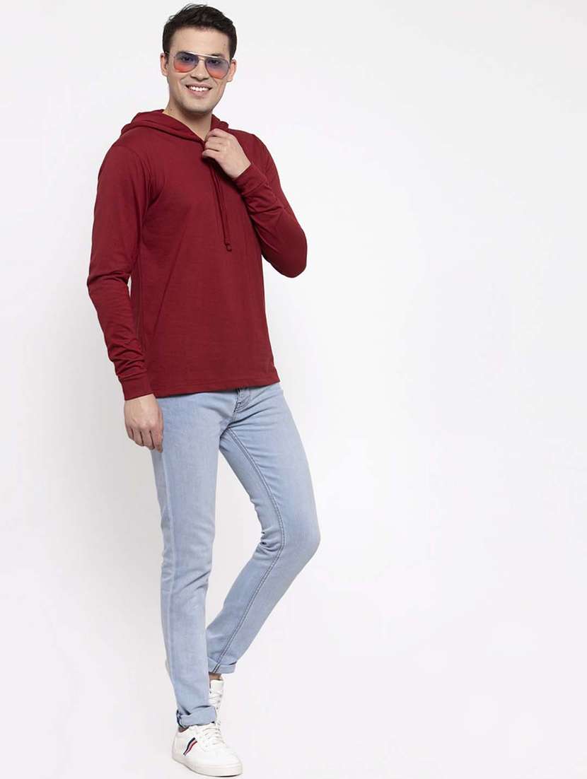 maroon solid t-shirt - 17263987 - Standard Image - 5