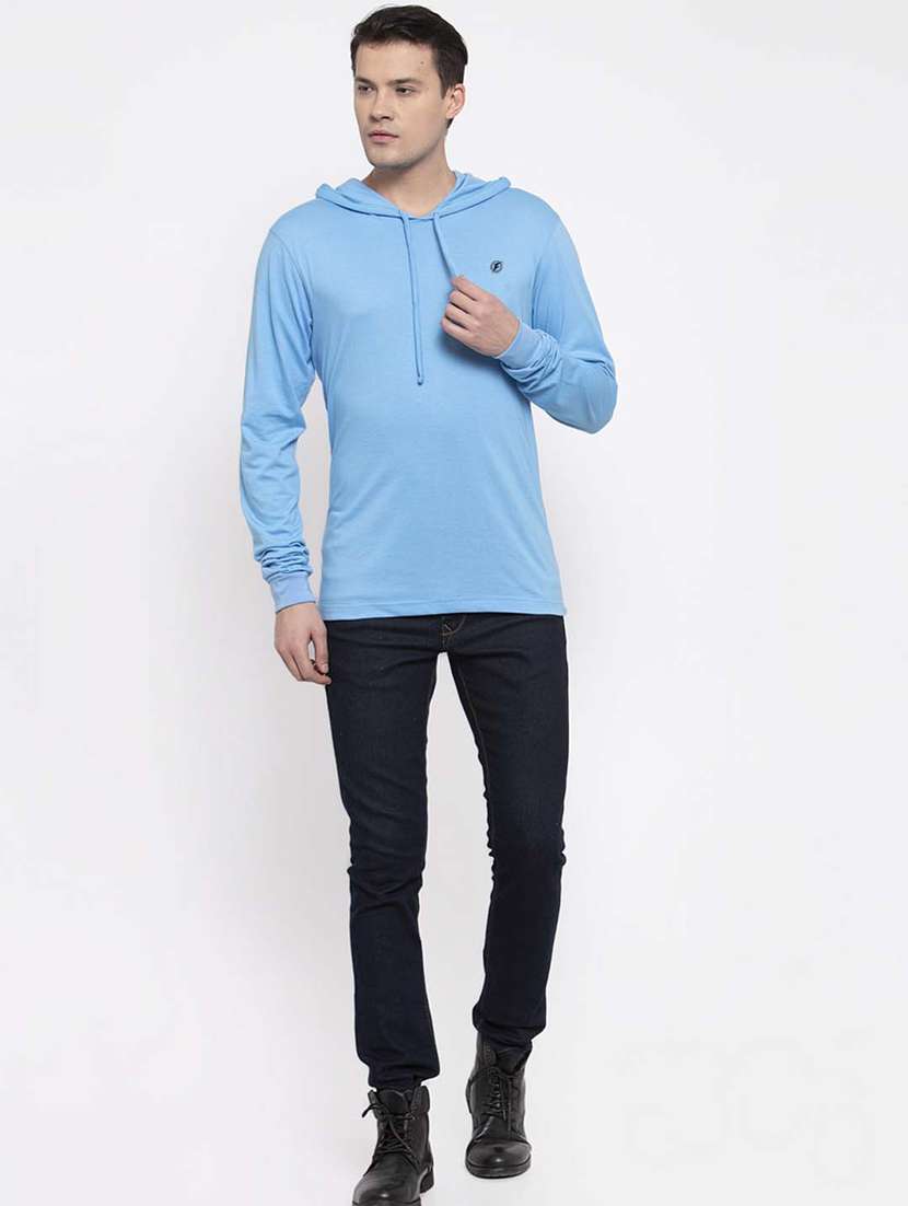 light blue solid t-shirt - 17263989 - Standard Image - 5