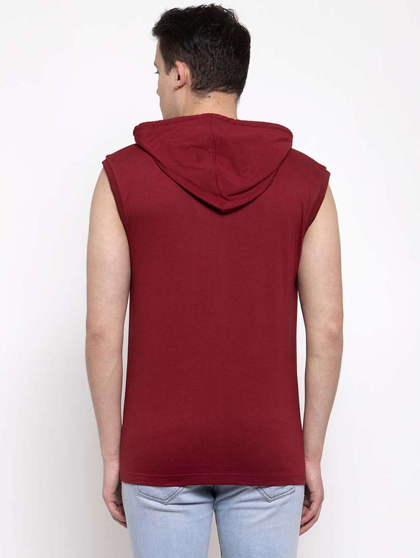 maroon solid t-shirt - 17263997 - Standard Image - 3