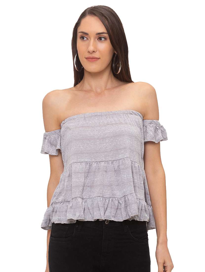 women's tiered off shoulder top - 17264270 - Zoom Image - 0