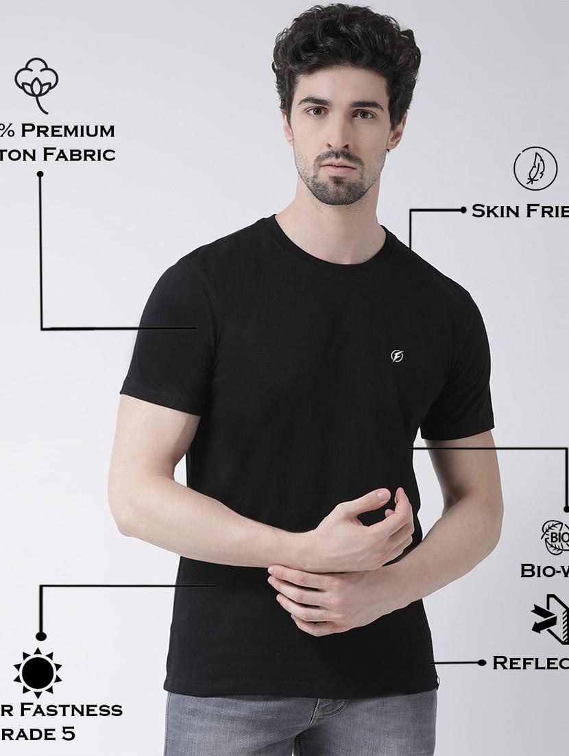 black solid t-shirt - 17264515 - Standard Image - 3