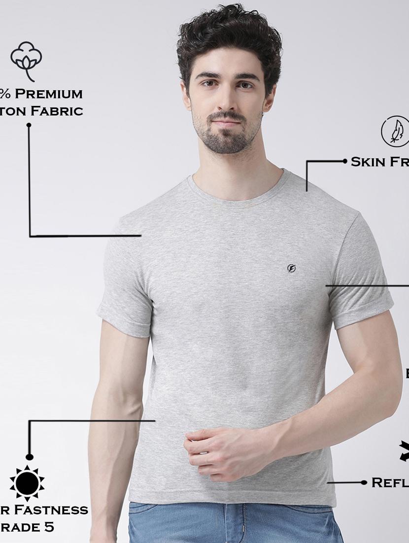 grey solid t-shirt - 17264518 - Standard Image - 3