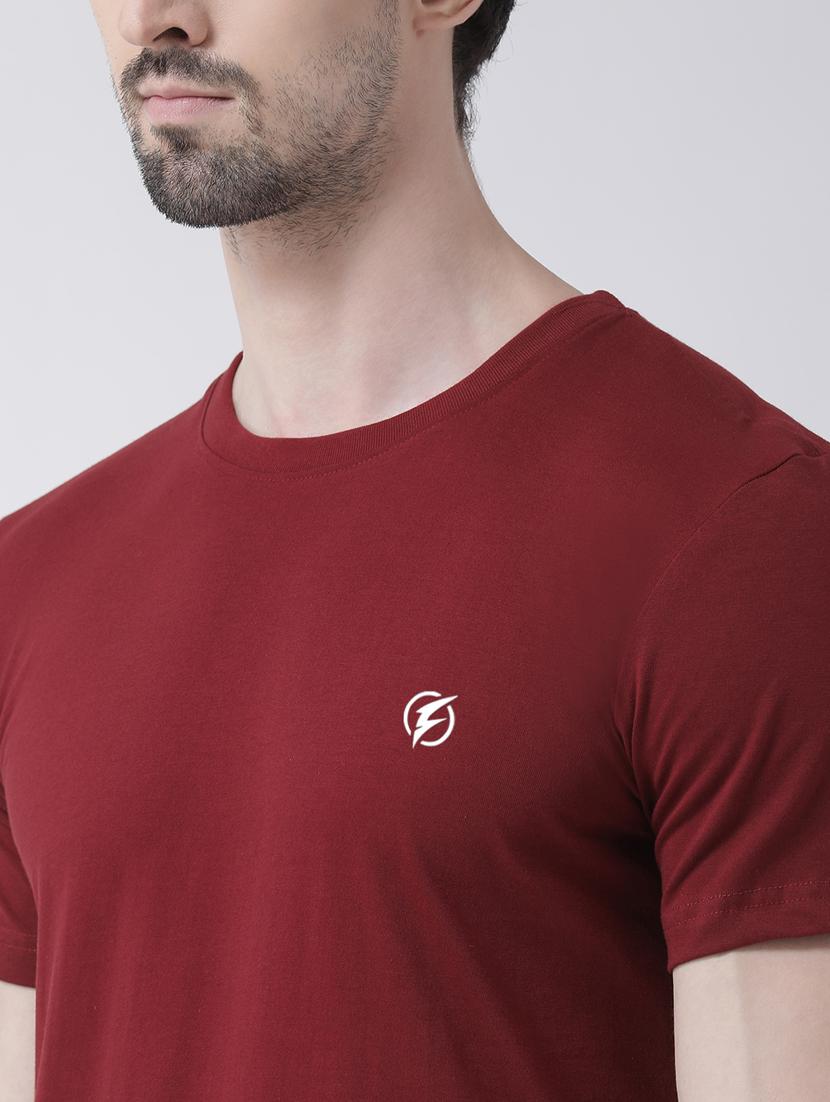 maroon solid t-shirt - 17264524 - Standard Image - 5