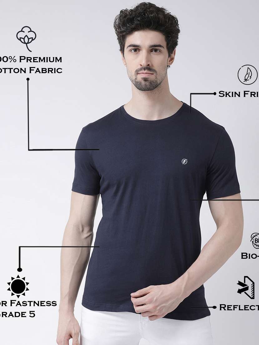 navy blue solid t-shirt - 17264525 -  Standard Image - 3