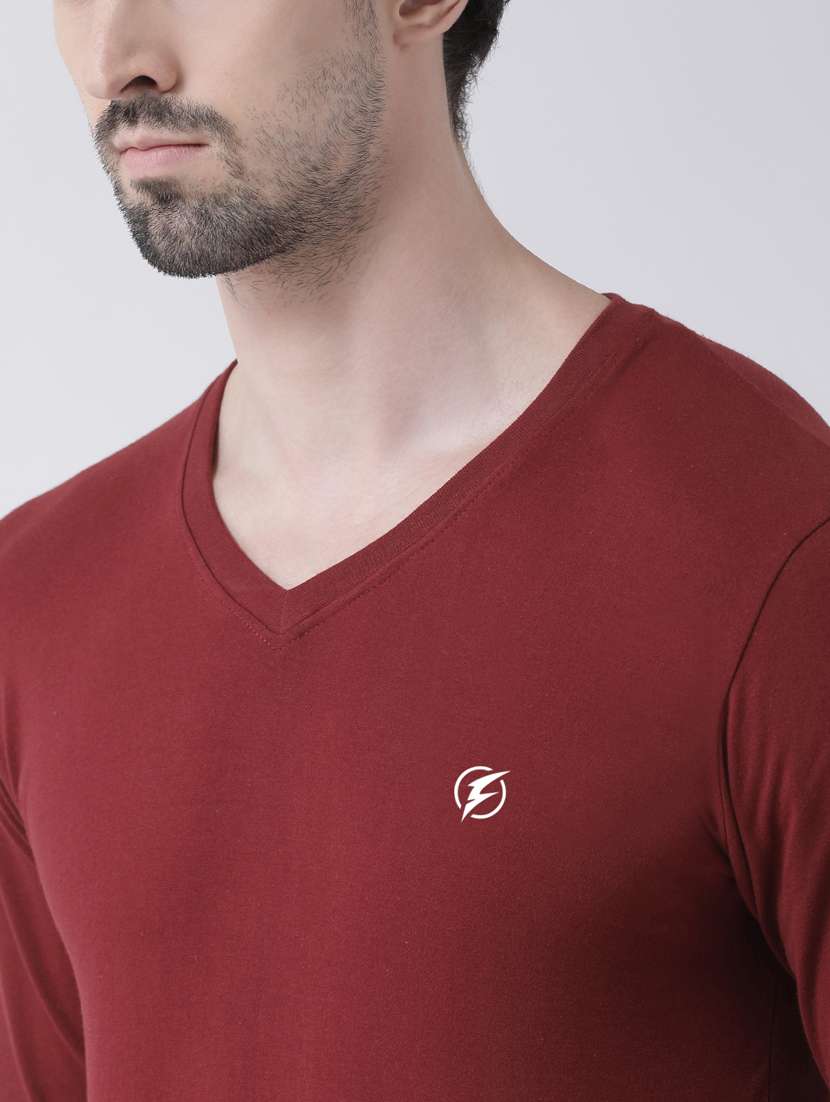maroon solid t-shirt - 17264535 - Standard Image - 5