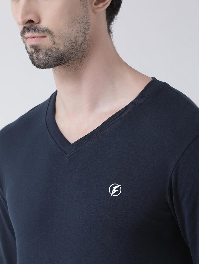navy blue solid t-shirt - 17264536 - Standard Image - 5