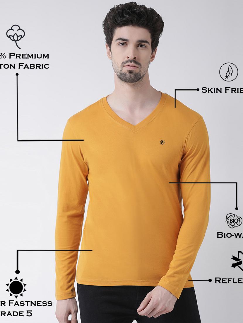 mustard solid t-shirt - 17264538 - Standard Image - 3