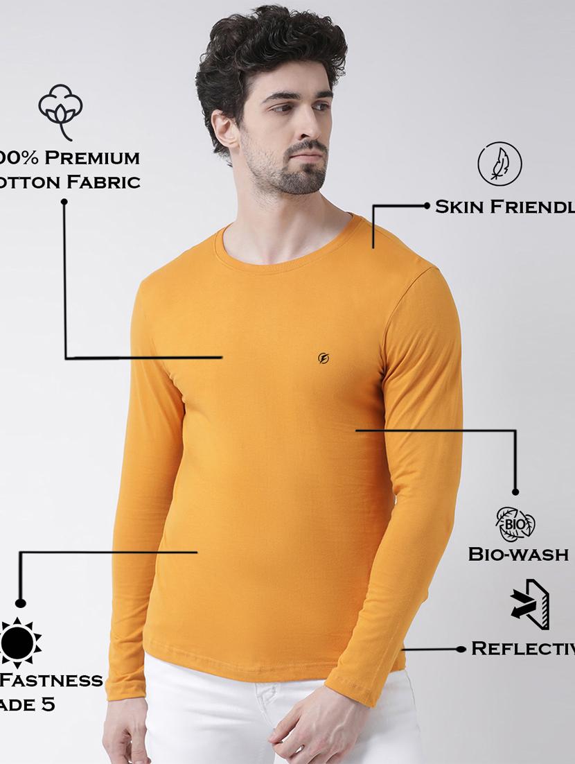 mustard solid t-shirt - 17264562 - Standard Image - 3