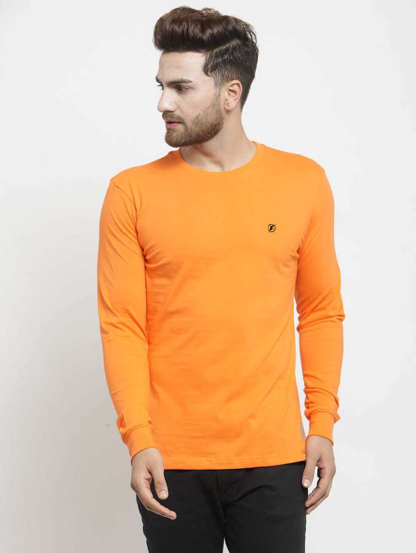 men solids long sleeves t-shirts
