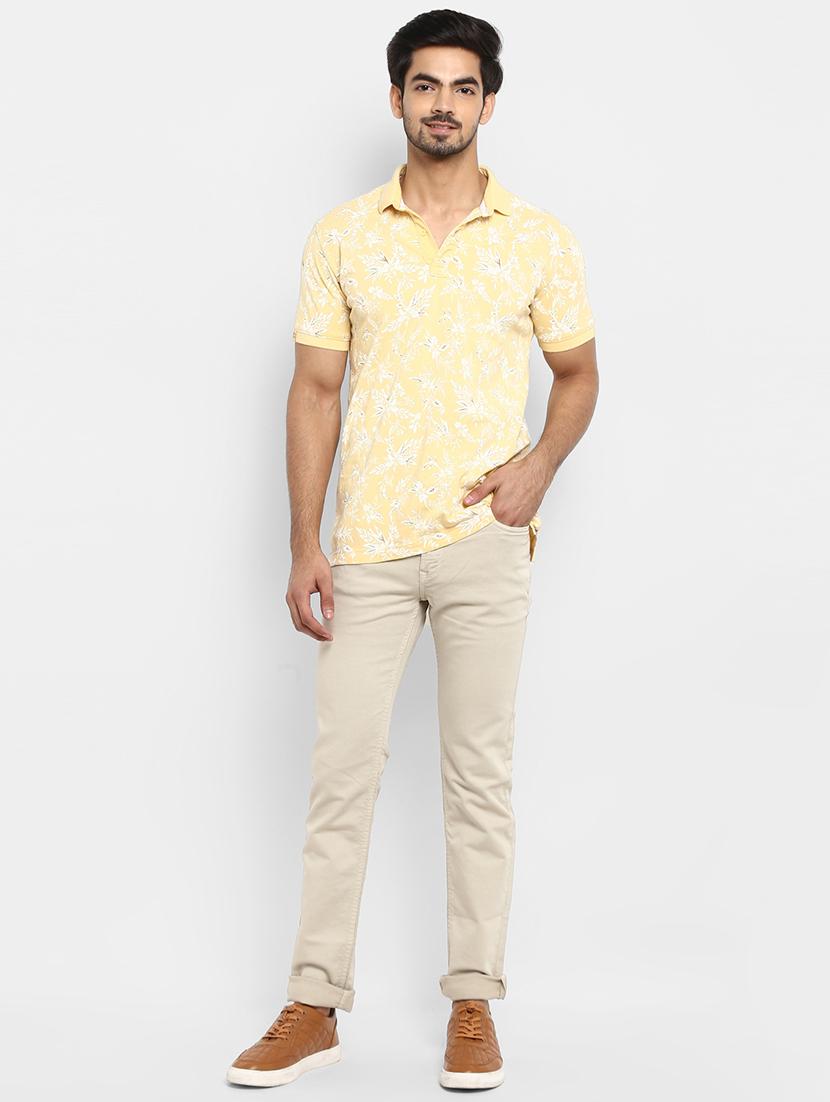 yellow printed polo t-shirt - 17264685 - Standard Image - 3