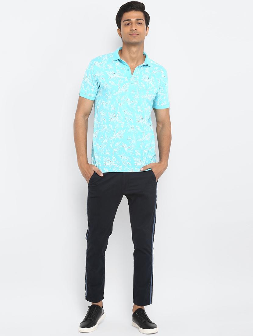 light blue printed polo t-shirt - 17264686 - Standard Image - 3
