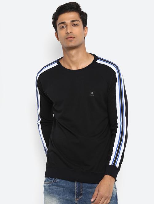 black solid taped t-shirt - 17264691 -  Standard Image - 0