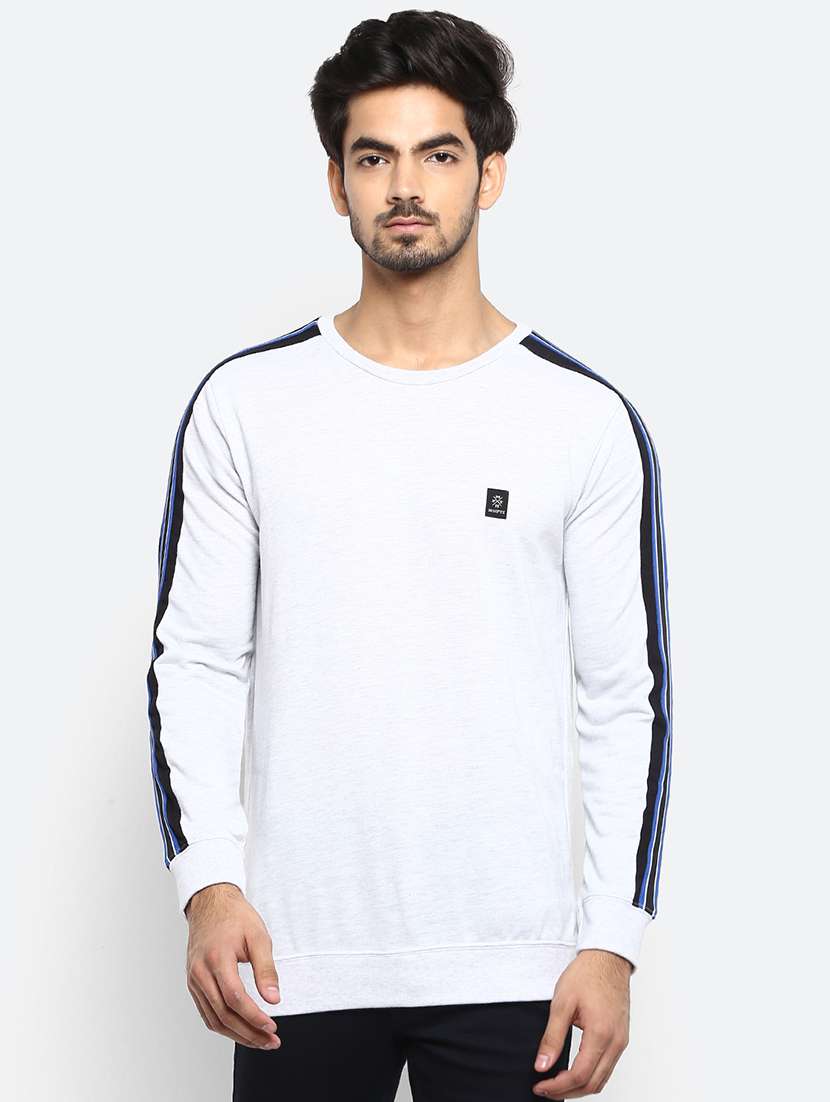 white solid taped t-shirt - 17264692 - Zoom Image - 0
