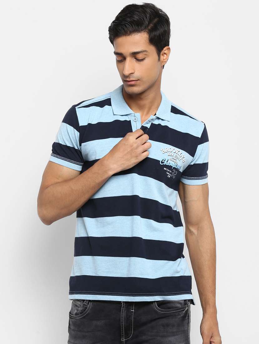 blue striped polo t-shirt - 17264697 - Zoom Image - 0