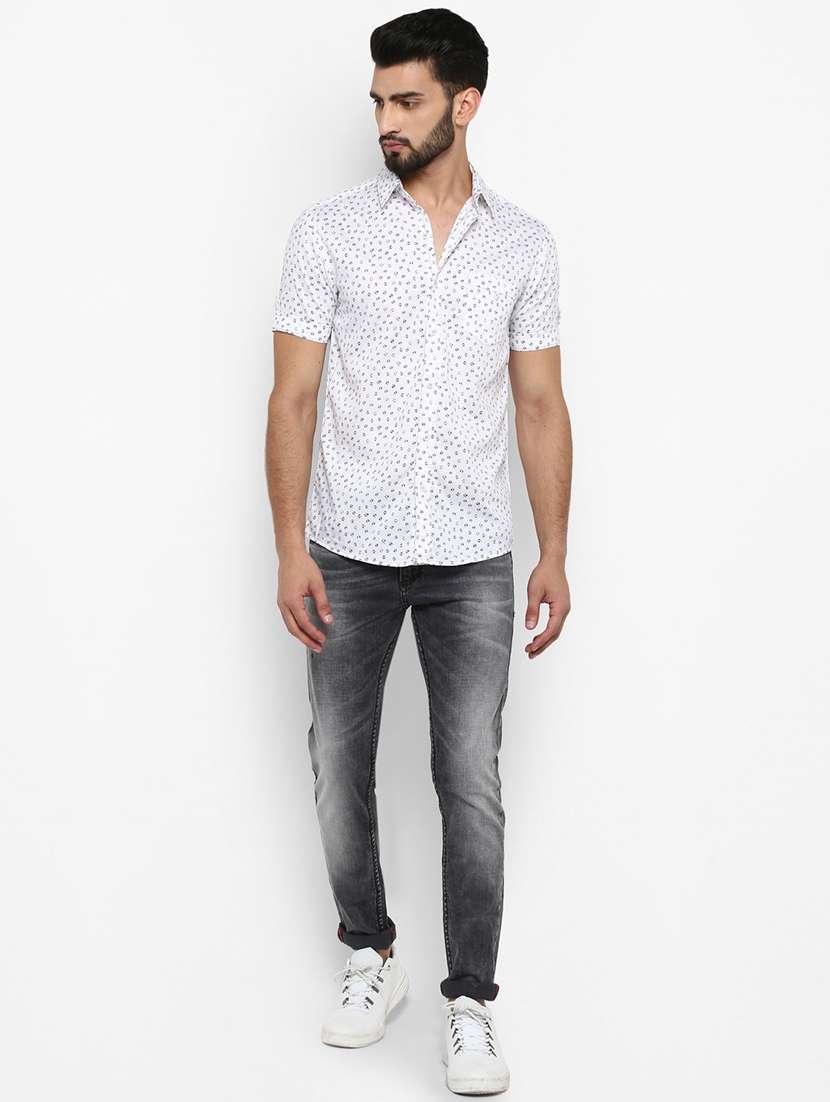 white printed casual shirt - 17264706 - Standard Image - 3