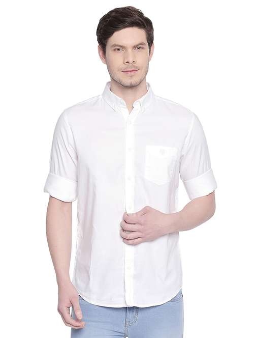 white solid casual shirt - 17264721 - Standard Image - 0