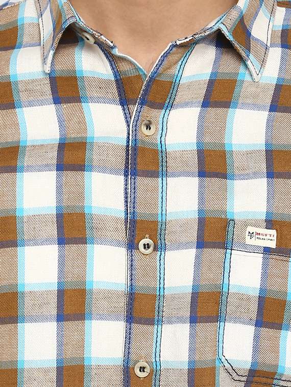 brown checkered casual shirt - 17264722 -  Standard Image - 5