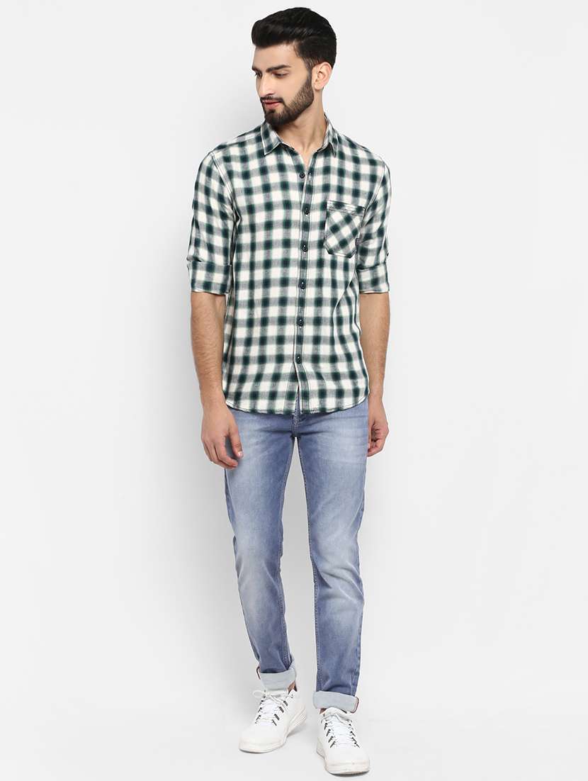 green checkered casual shirt - 17264724 -  Standard Image - 3