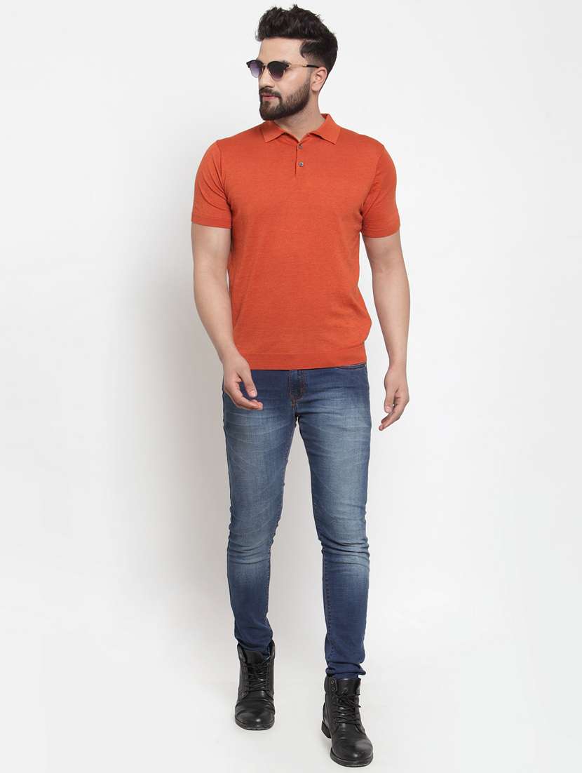 rust solid polo t-shirt - 17265501 - Standard Image - 3