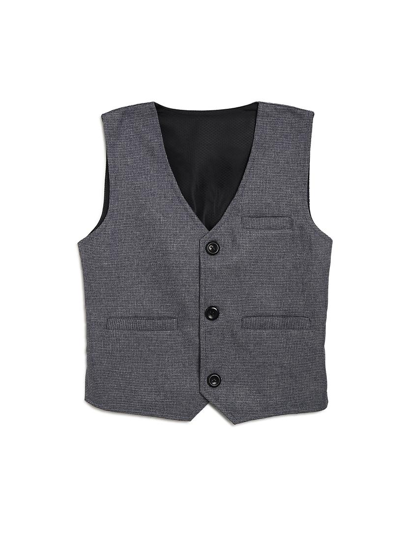 grey cotton blend waistcoats - 17267087 - Zoom Image - 0