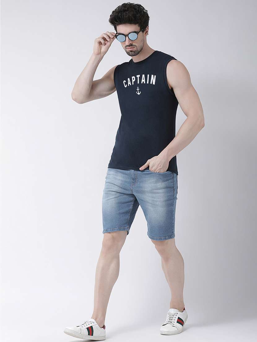 navy blue chest print t-shirt - 17267474 -  Standard Image - 3