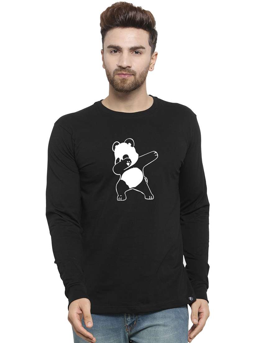 black chest print t-shirt