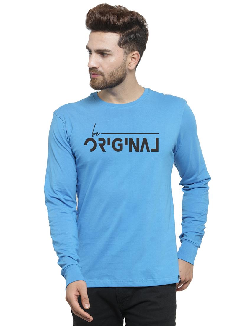 blue chest print t-shirt - 17267511 - Zoom Image - 0