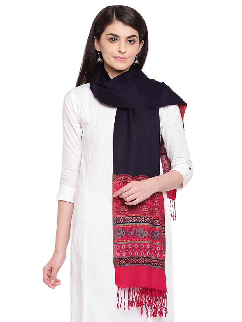 navy blue wool stole - 17270979 - Zoom Image - 0