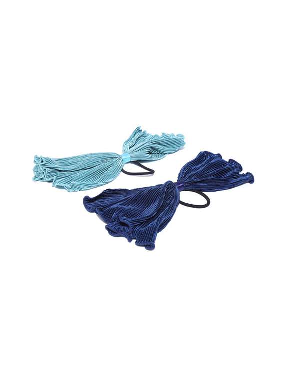 blueberry set of 2 navy blue and sky blue colour ponytail holder