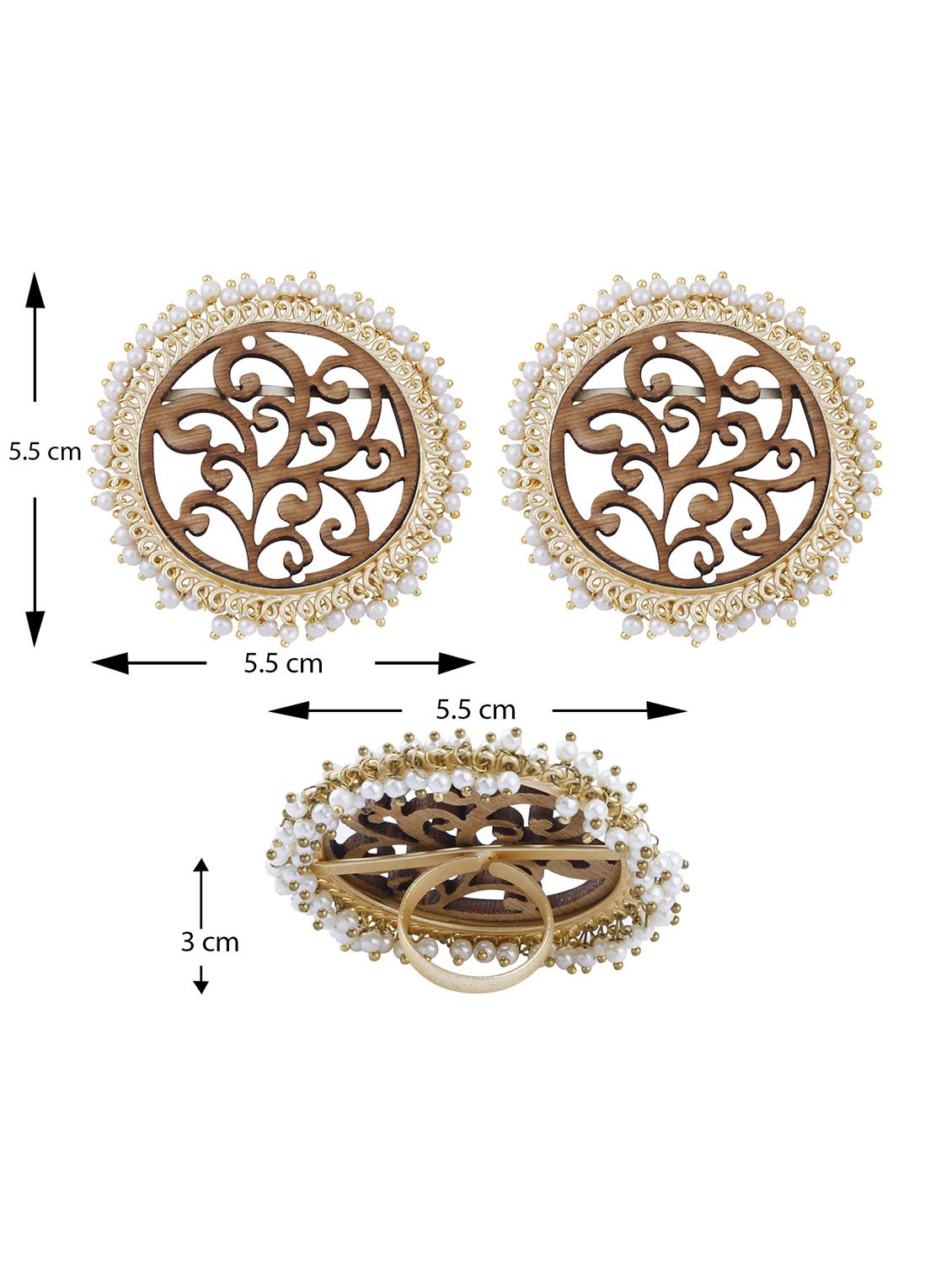 brown wood studs earring - 17274333 - Standard Image - 5