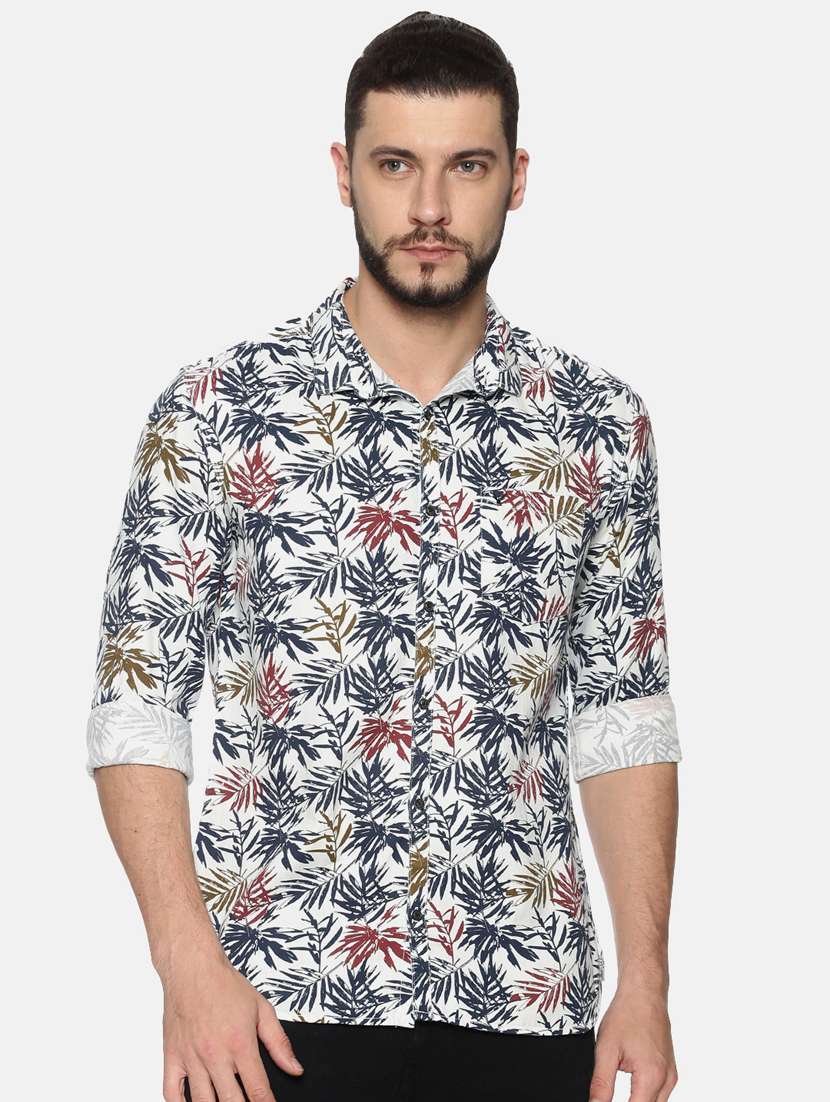mens leaf print casual shirt - 17274387 -  Zoom Image - 0