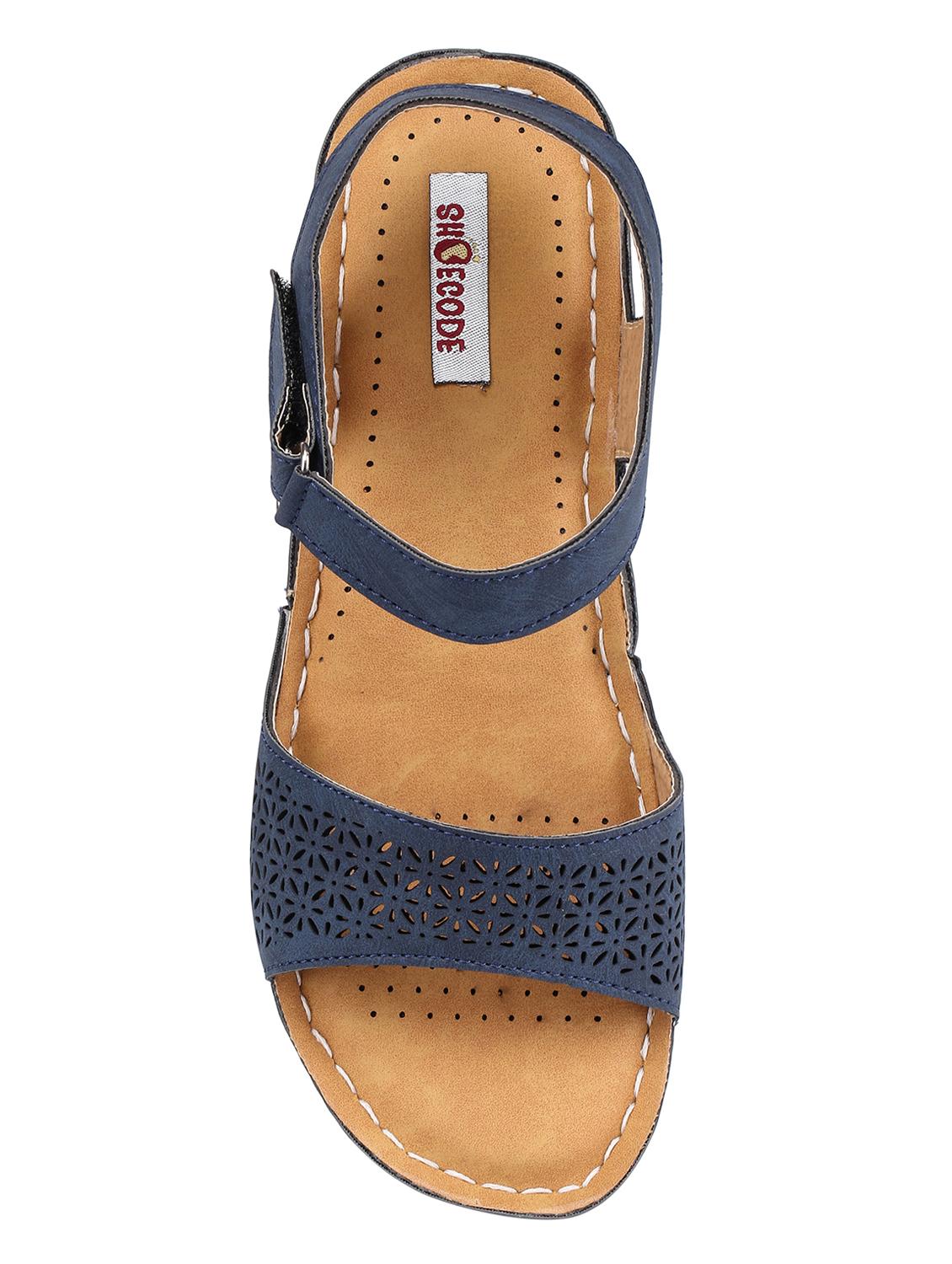 blue pu back strap sandals - 17275005 - Standard Image - 3