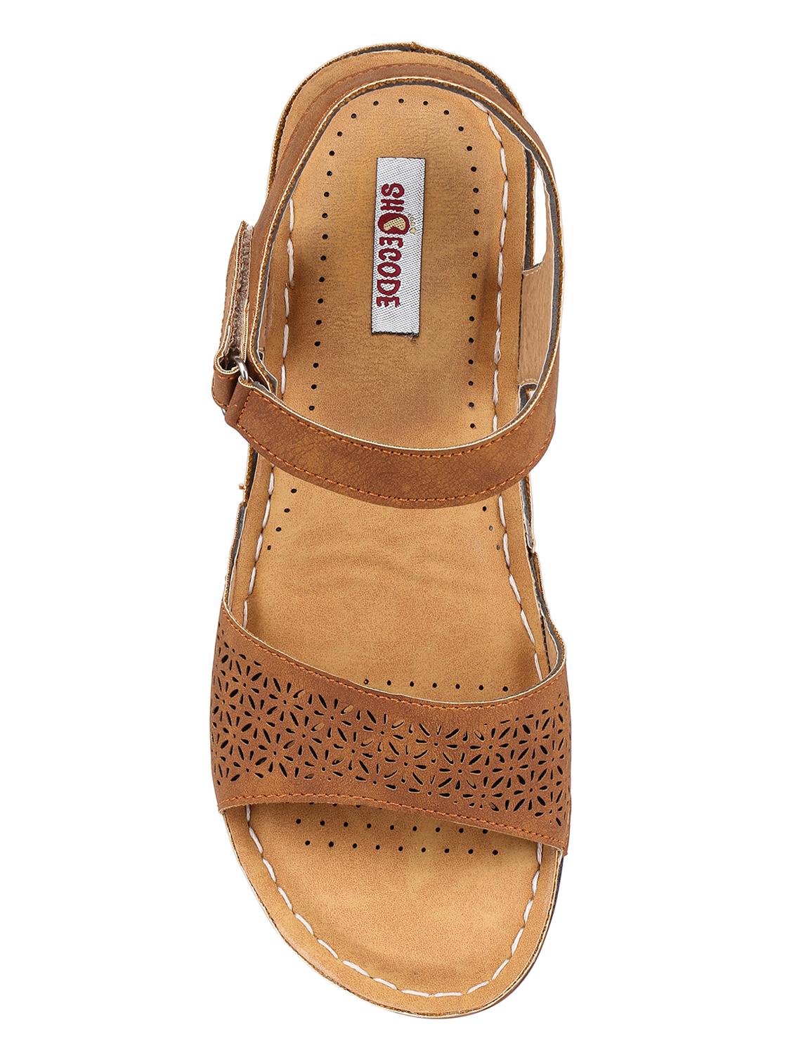 tan pu back strap sandals - 17275006 - Standard Image - 3