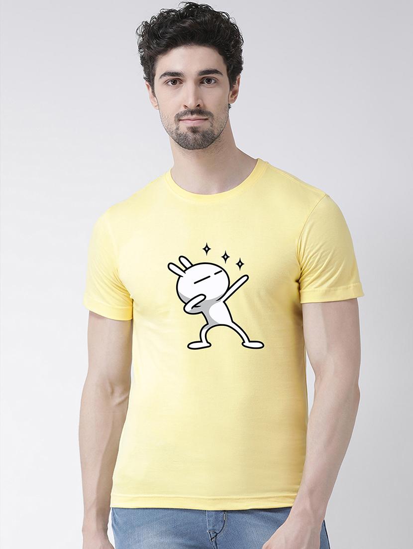 yellow chest print t-shirt - 17275142 - Zoom Image - 0