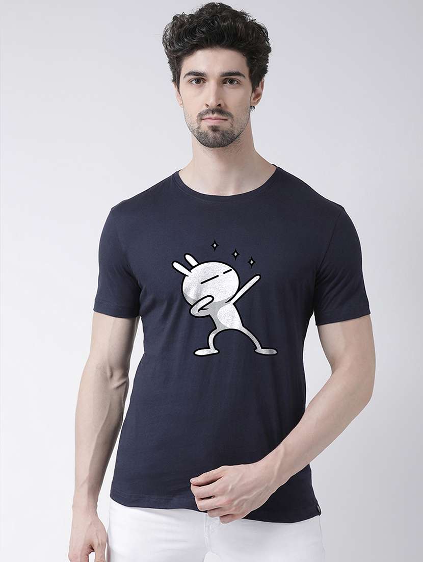 men printed short sleeves t-shirt