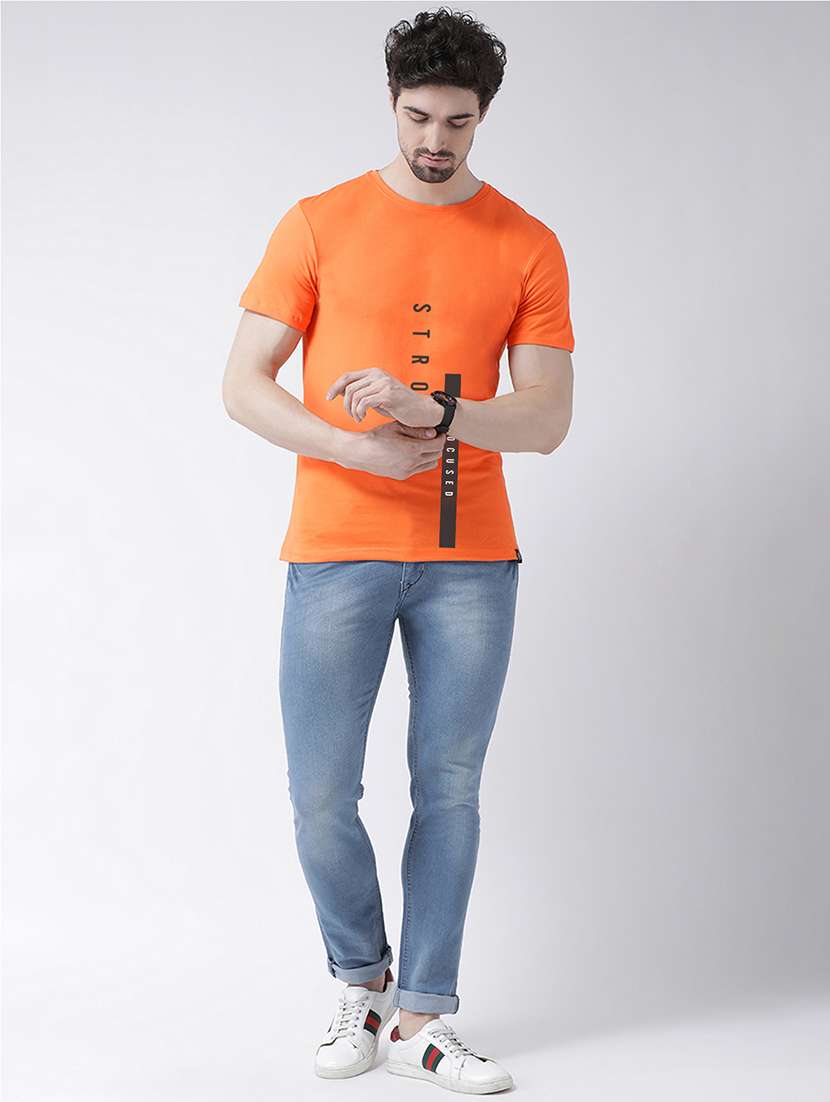 men round neck front print t-shirt - 17275164 -  Standard Image - 3
