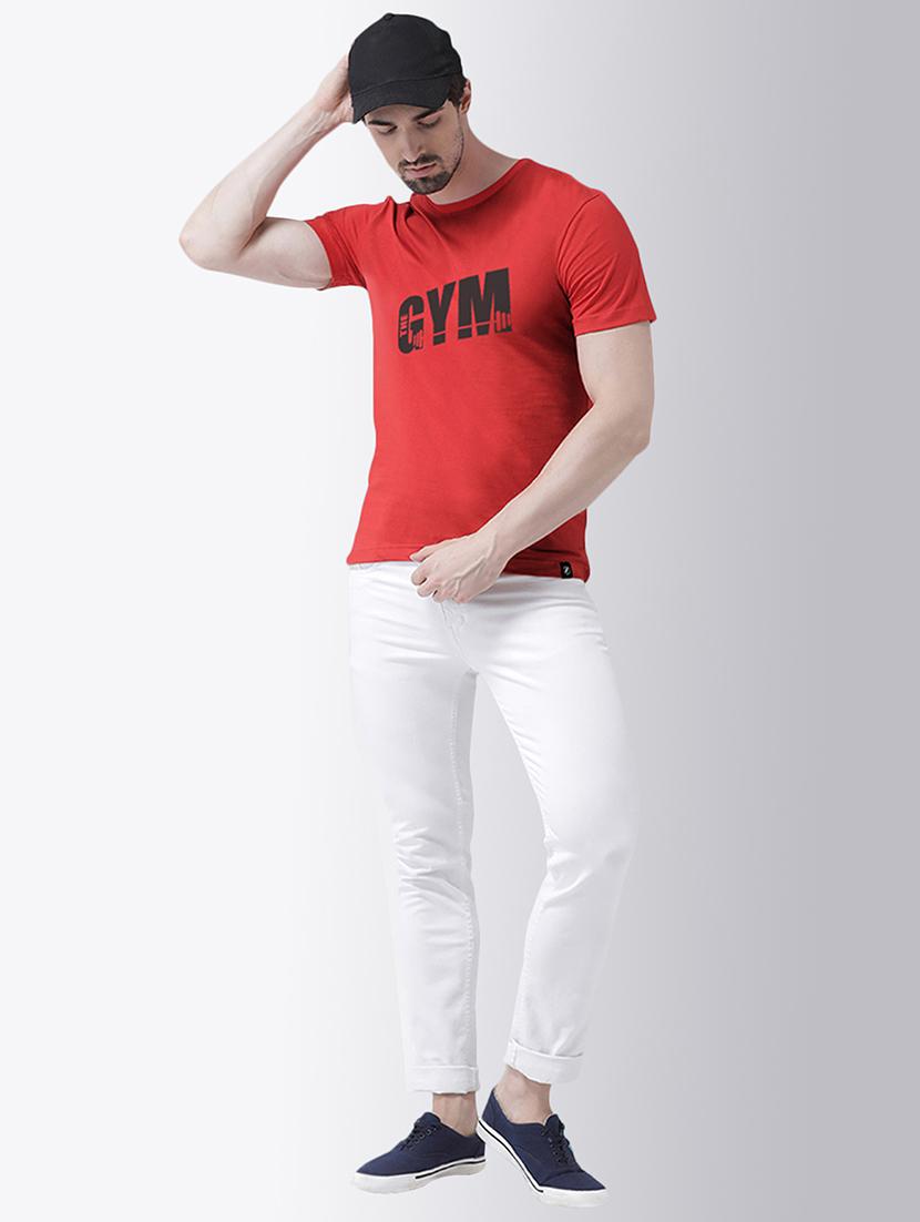 red chest print t-shirt - 17275170 - Standard Image - 3