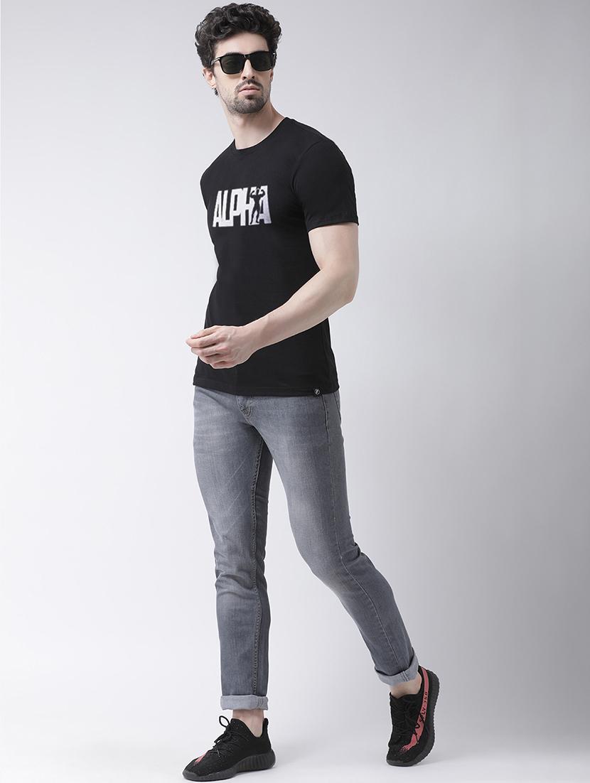 black chest print t-shirt - 17275171 - Standard Image - 3