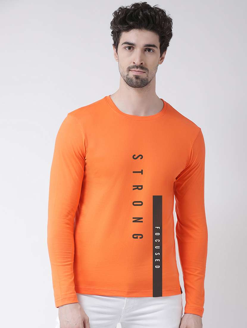 orange front print t-shirt - 17275203 -  Zoom Image - 0
