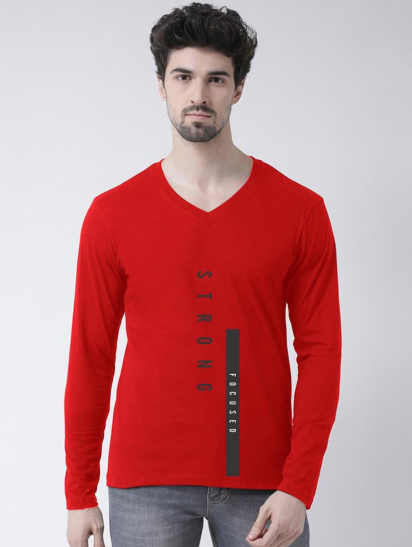 red front print t-shirt