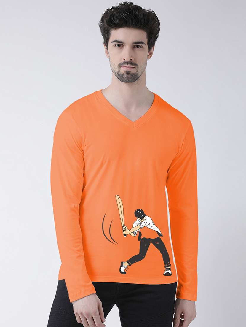 orange front print t-shirt