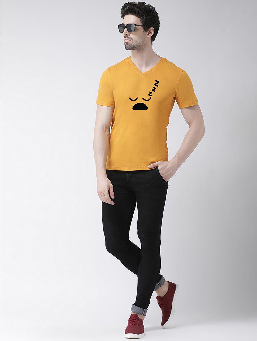 men v-neck chest print t-shirt - 17275257 - Standard Image - 3