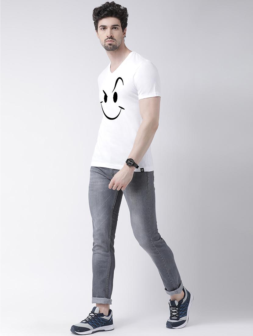 men v-neck front print t-shirt - 17275263 - Standard Image - 3