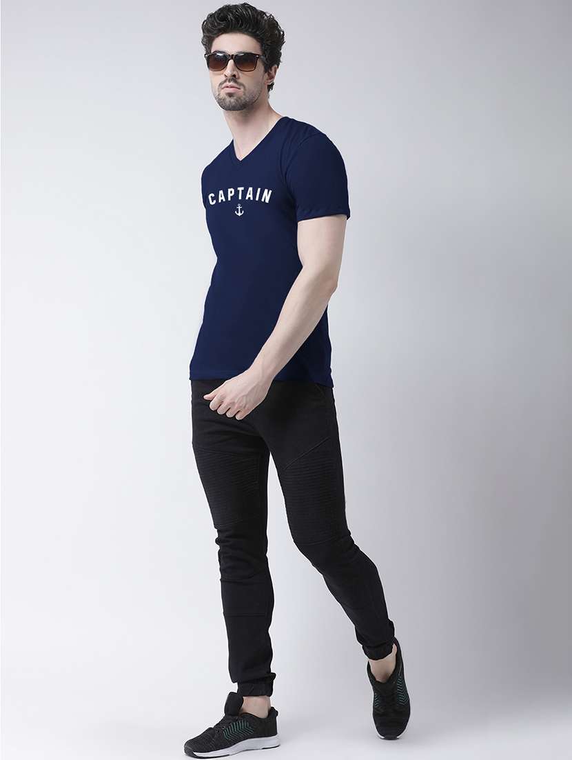 navy blue chest print t-shirt - 17275272 -  Standard Image - 3