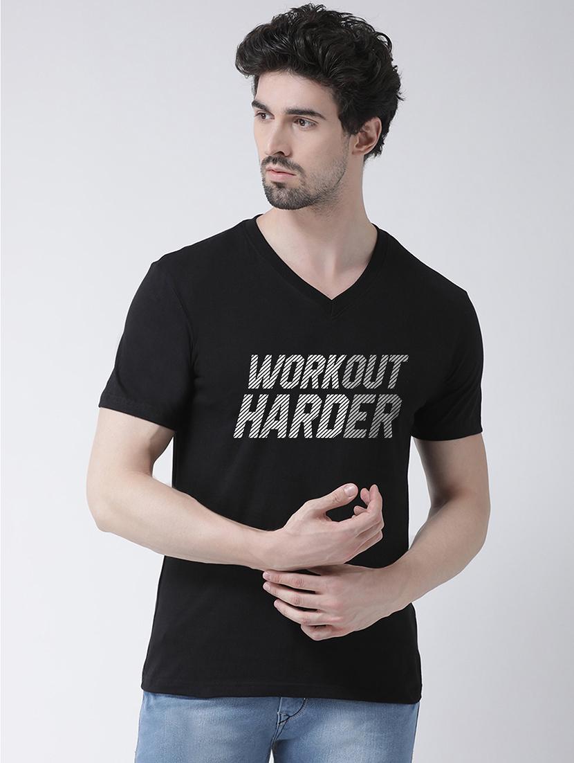 men black chest print t-shirt - 17275286 - Zoom Image - 0