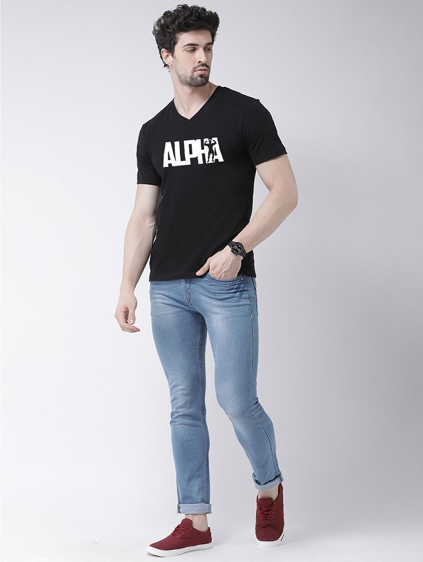 black chest print t-shirt - 17275289 - Standard Image - 3