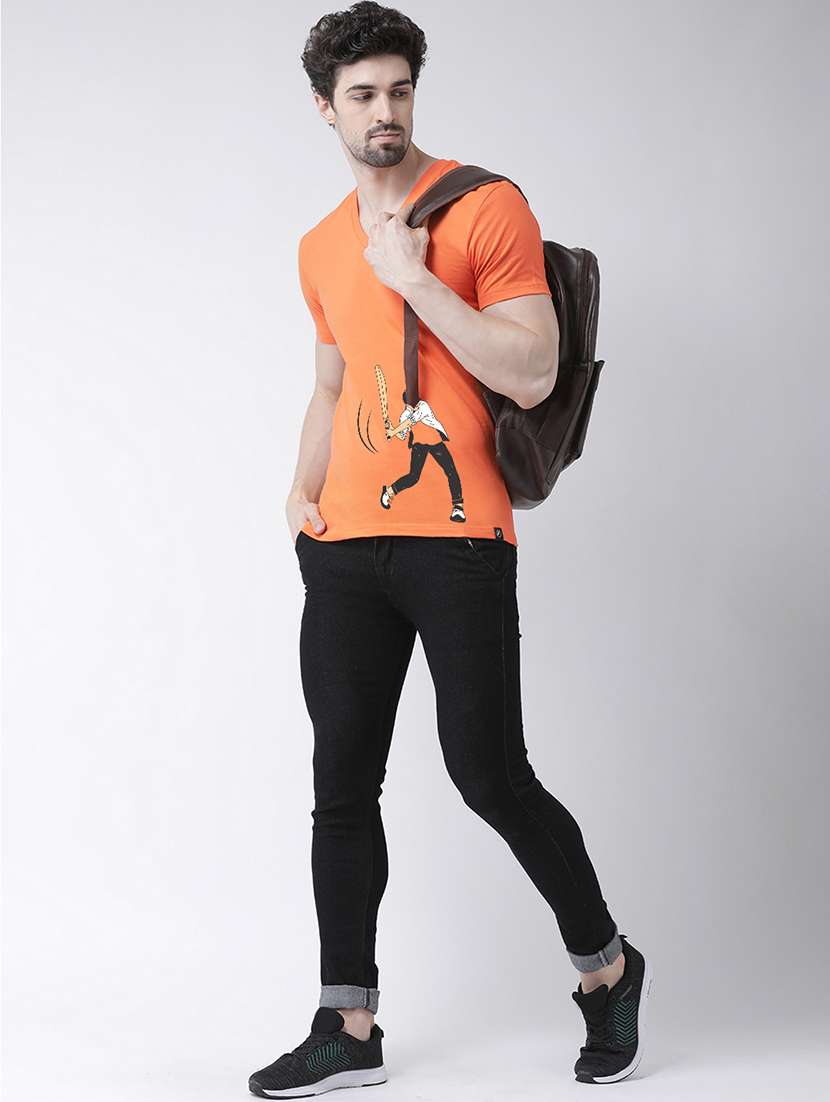 men v-neck placement printed t-shirt - 17275292 - Standard Image - 3