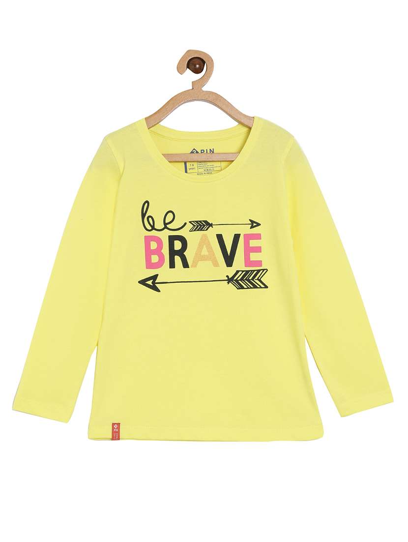 yellow cotton regular tees 