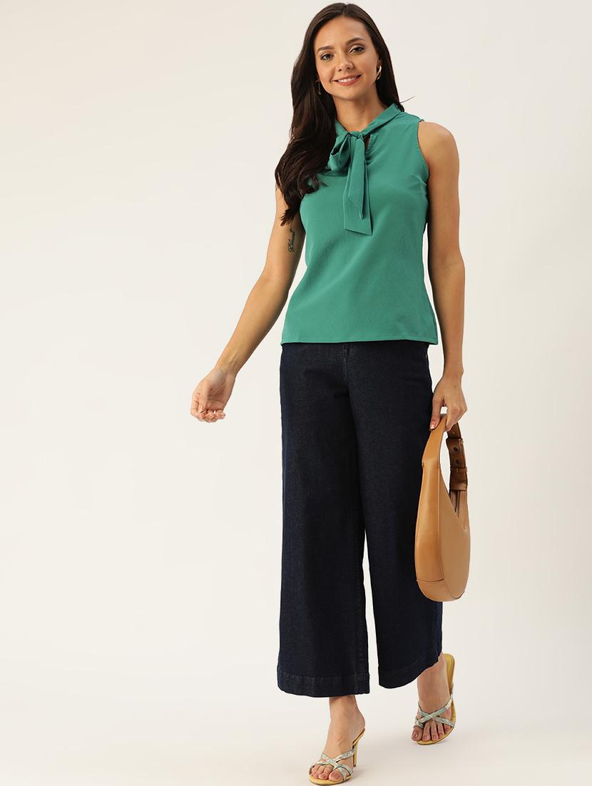 tie up neck solid top - 17281293 - Standard Image - 3