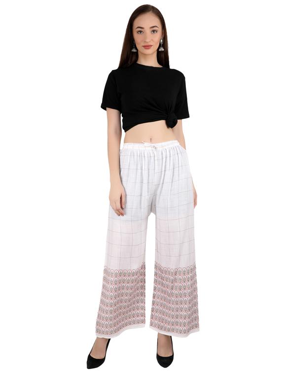 drawstring waist checkered palazzo - 17282635 - Standard Image - 3